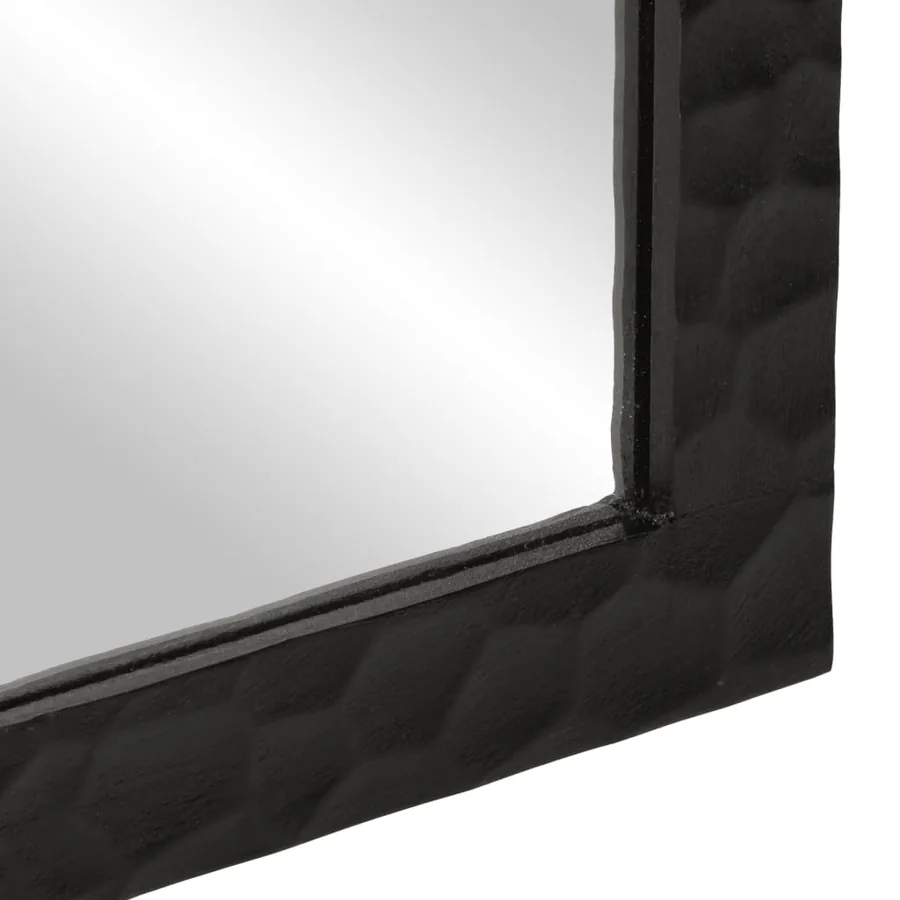 Miroir de bain noir 50x70x2,5 cm bois manguier massif et verre - 7