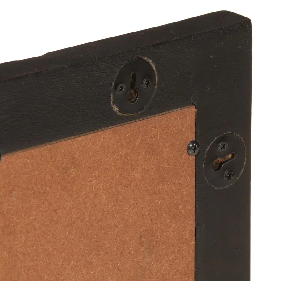 Miroir de bain noir 50x70x2,5 cm bois manguier massif et verre - 8