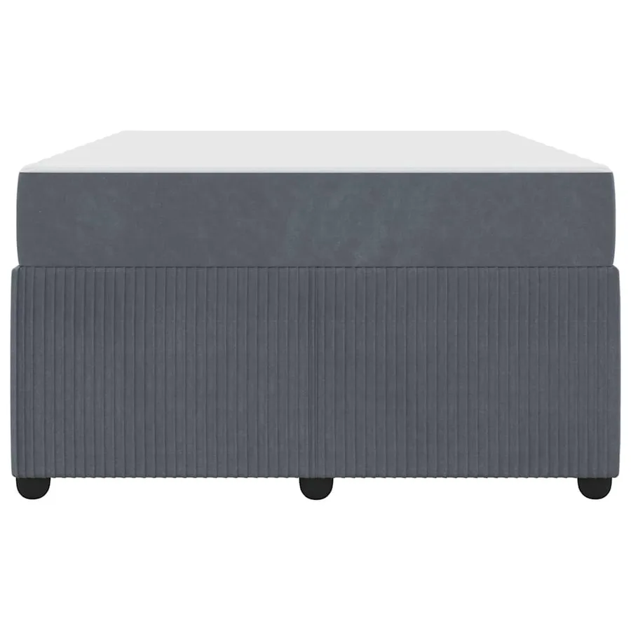 Cadre de lit avec matelas Gris foncé 120 x 190 cm tissu - 5