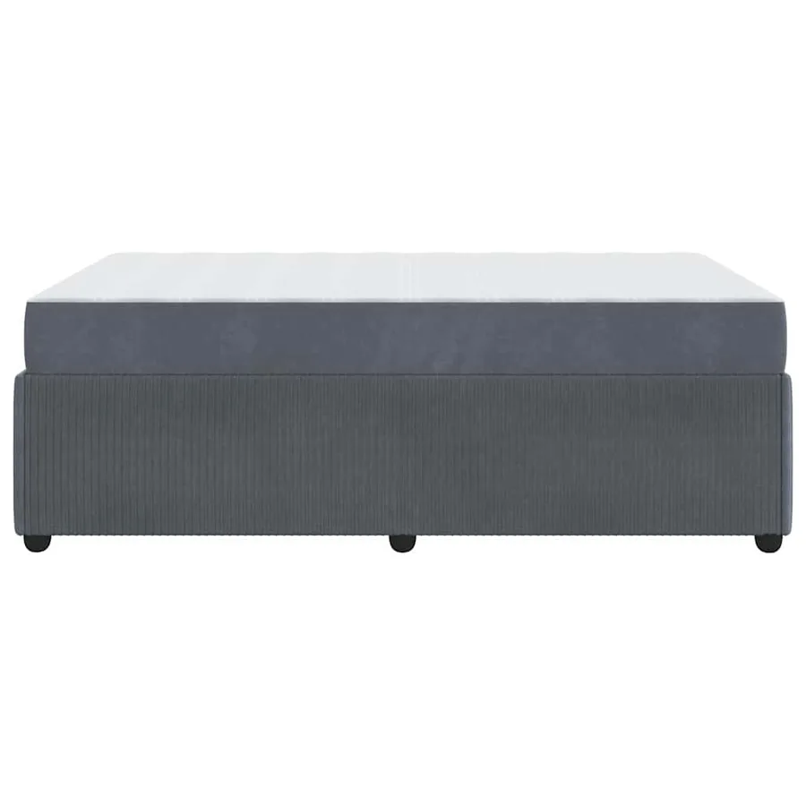 Cadre de lit avec matelas Gris foncé 120 x 190 cm tissu - 6