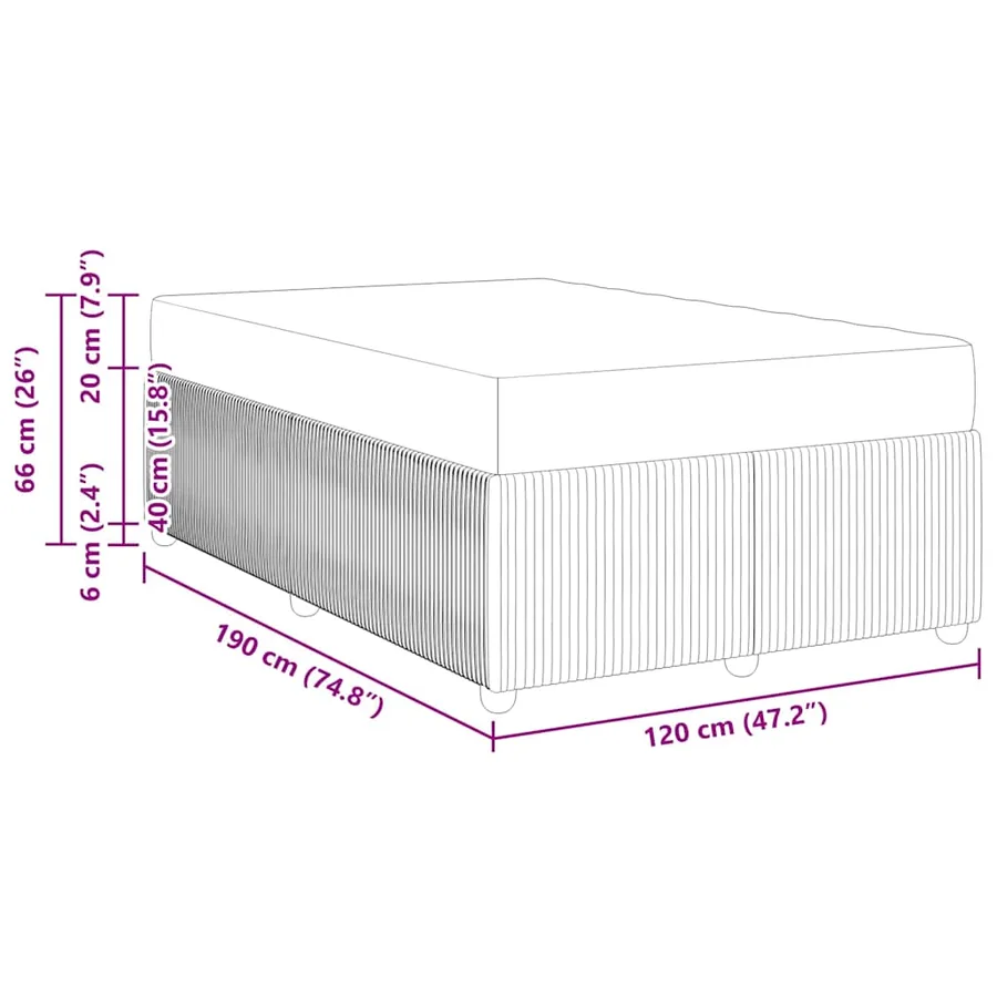Cadre de lit avec matelas Gris foncé 120 x 190 cm tissu - 8