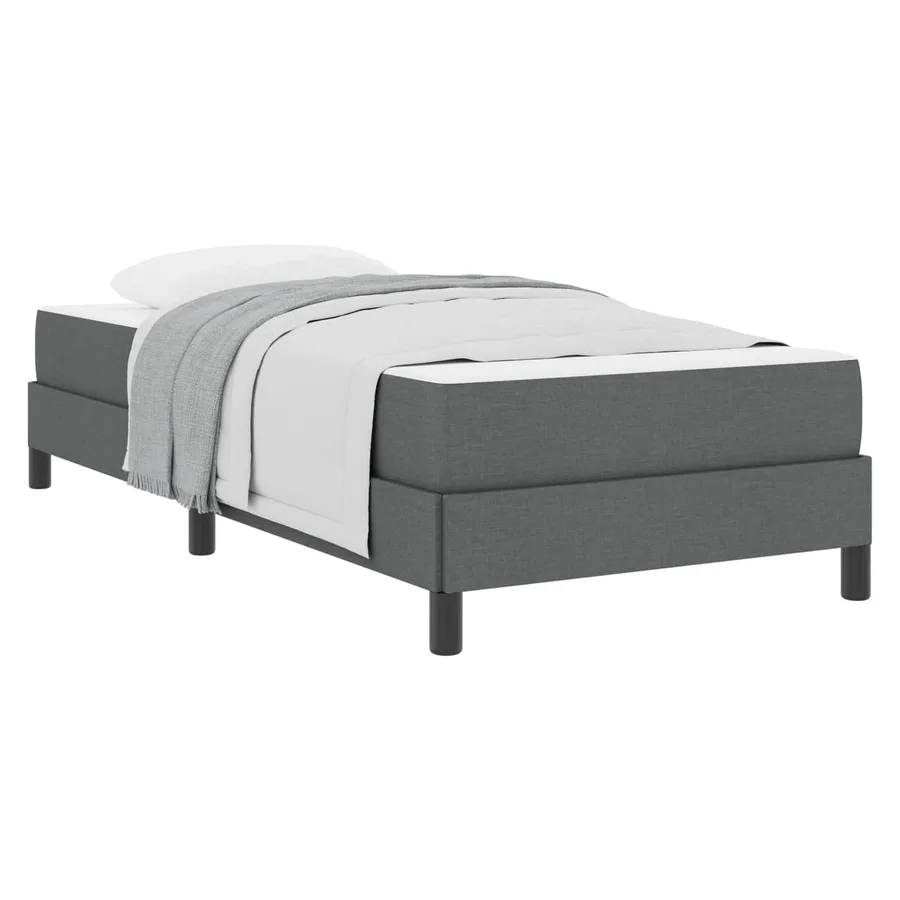 Lit à ressorts avec matelas Gris foncé 80 x 200 cm tissu - 2