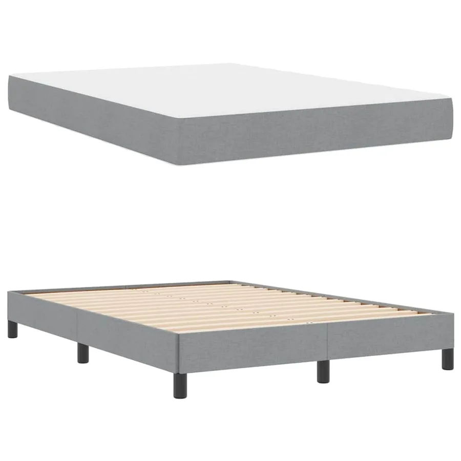 Lit à ressorts avec matelas Gris clair 160 x 200 cm tissu - 6