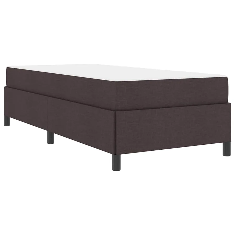 Lit à ressorts Marron foncé 80 x 200 cm tissu - 5