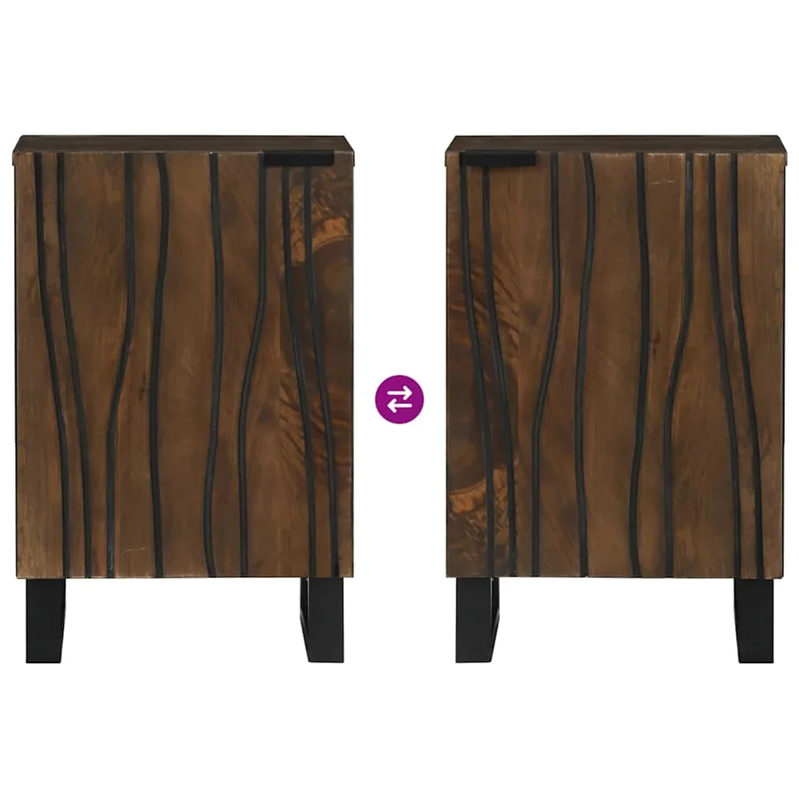 Meuble de Lavabo de Salle de Bain Noyer 38 x 33,5 x 58 cm - 10
