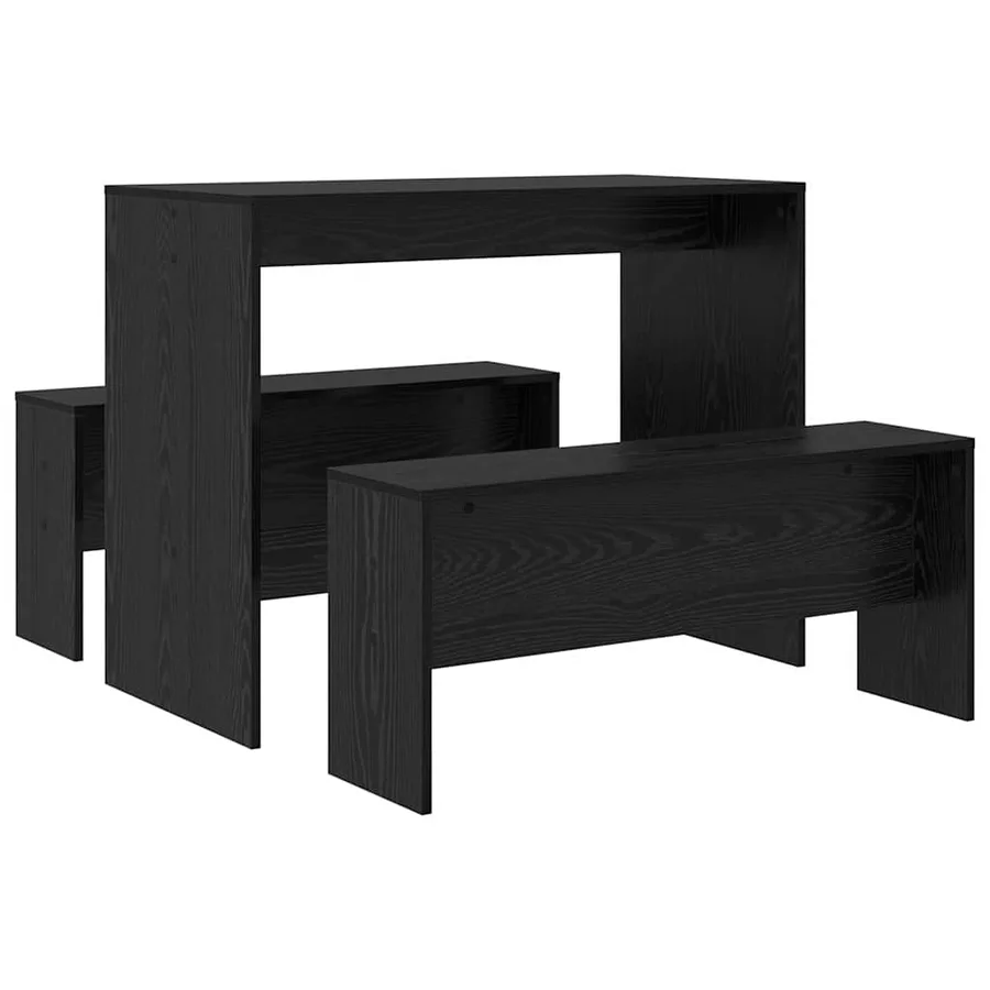 Ensemble de salle à manger 2 pcs Chêne noir Bois d'ingénierie - 2
