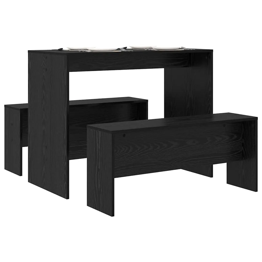 Ensemble de salle à manger 2 pcs Chêne noir Bois d'ingénierie - 3
