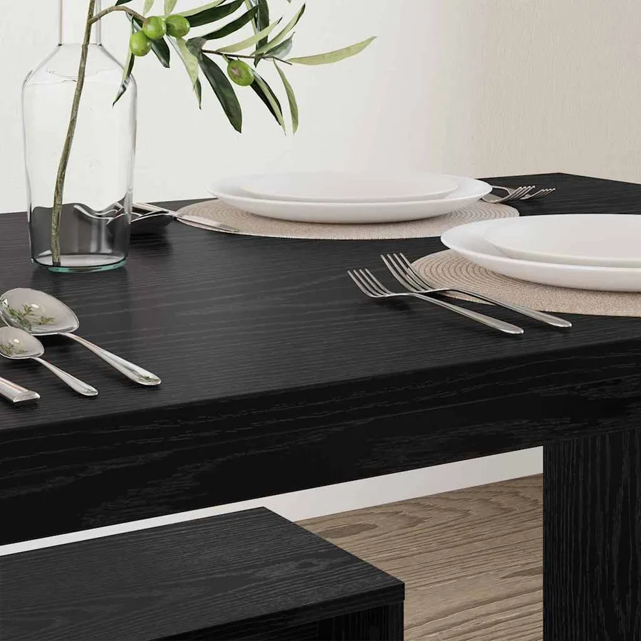 Ensemble de salle à manger 2 pcs Chêne noir Bois d'ingénierie - 4