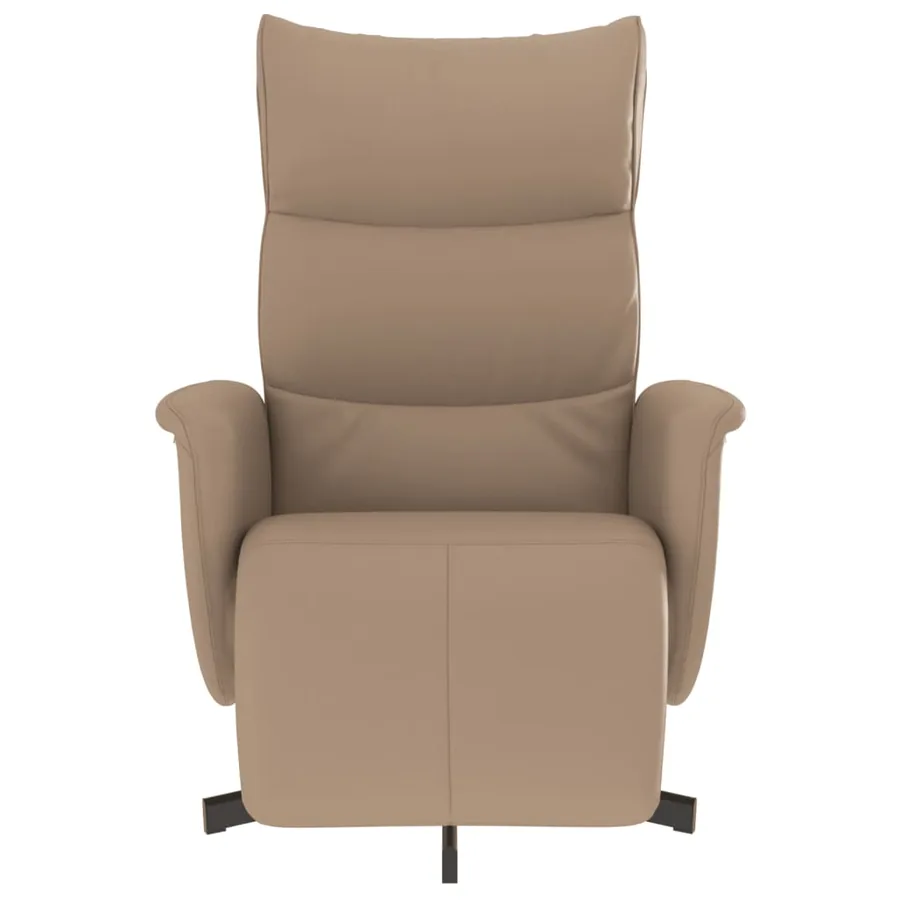 Fauteuil inclinable avec repose-pieds cappuccino similicuir - 3