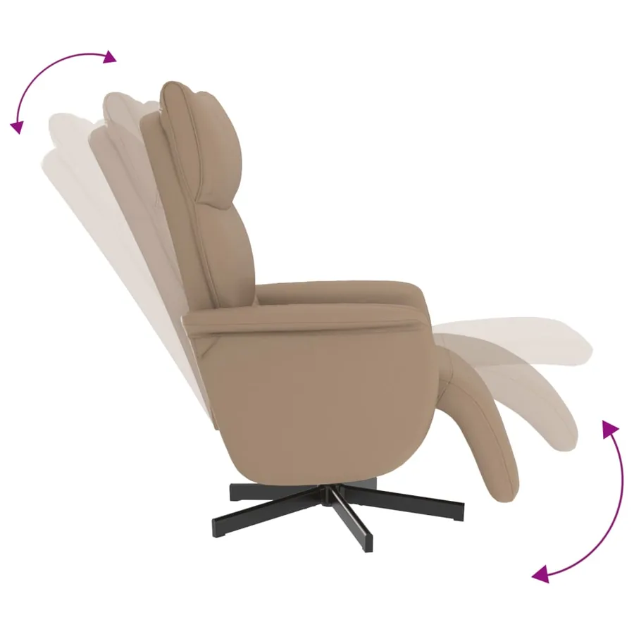 Fauteuil inclinable avec repose-pieds cappuccino similicuir - 6
