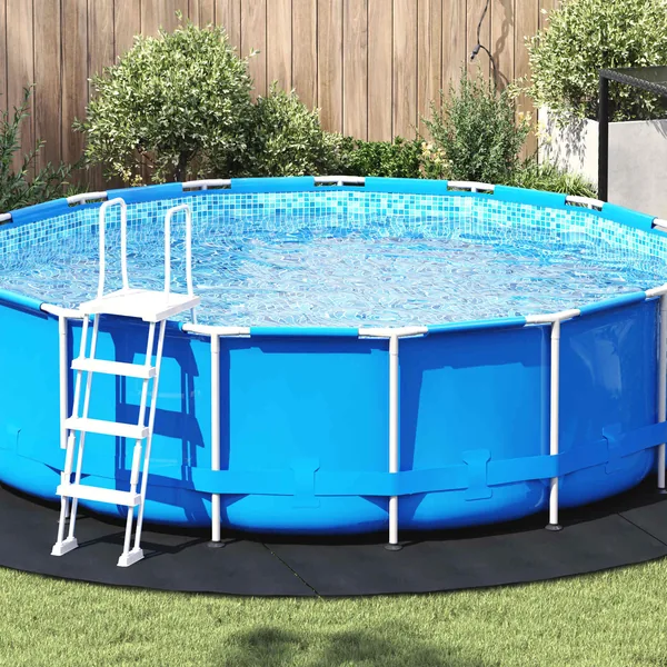 Tapis de piscine Noir Ø 396 cm Tissu non tissé