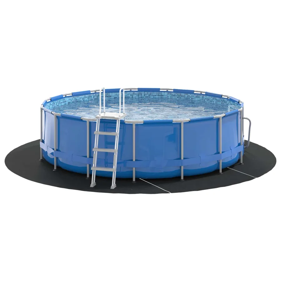Tapis de piscine Noir Ø 396 cm Tissu non tissé - 3
