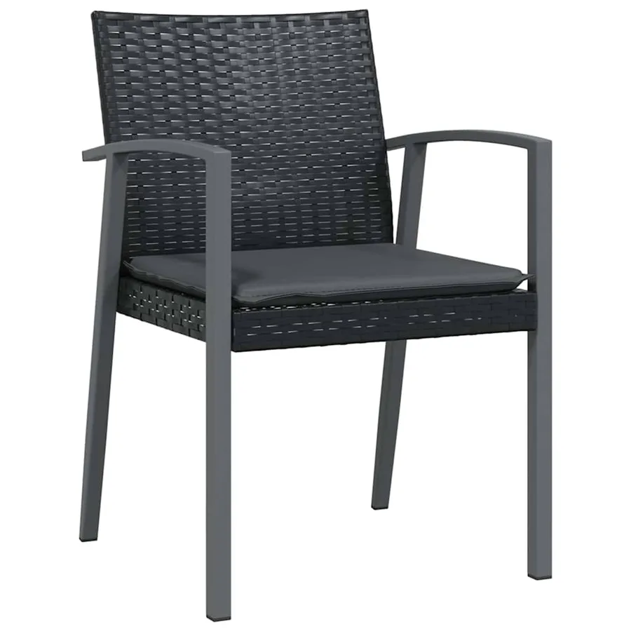 Ensemble de salle à manger pour jardin 7 pcs Noir et gris - 6