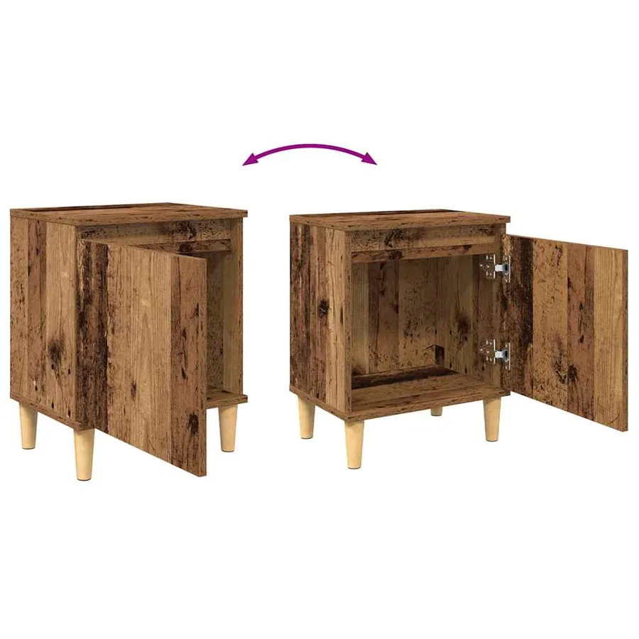 Cabinet de chevet Bois ancien 40 x 30 x 50 cm Bois d'ingénierie - 11