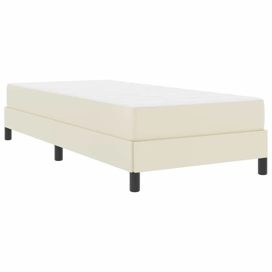 Cadre de lit avec matelas Crème 90 x 200 cm tissu - 4