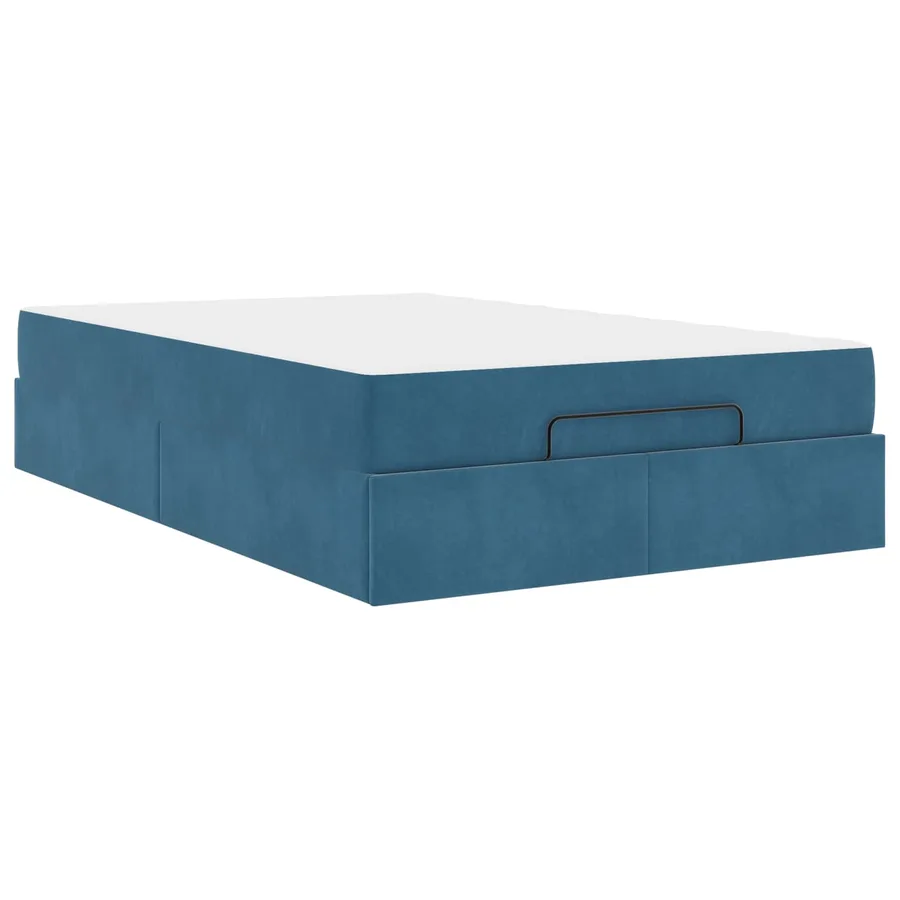 Cadre de lit avec matelas 2 pcs Bleu Velours - 2