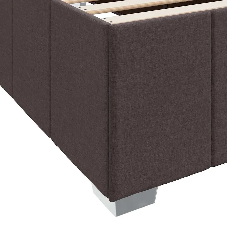 Cadre de lit avec matelas Marron foncé 180 x 200 cm tissu - 10