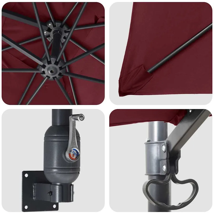 Parasol de jardin Bordeaux 248,5 x 247,5 x 160 cm - 7