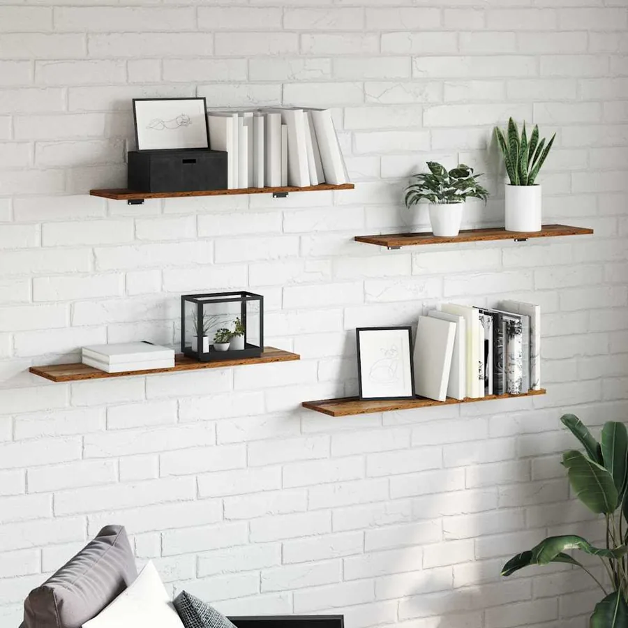 Étagère à livres 4 pcs Marron 80 x 20 x 1,5 cm