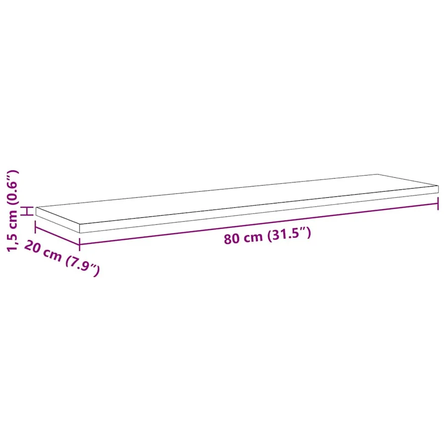 Étagère à livres 4 pcs Marron 80 x 20 x 1,5 cm - 11