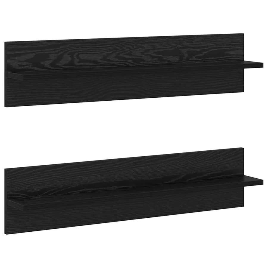 Étagère Murale avec étagère 2 pcs Chêne noir 80 x 11,5 x 18 cm - 2