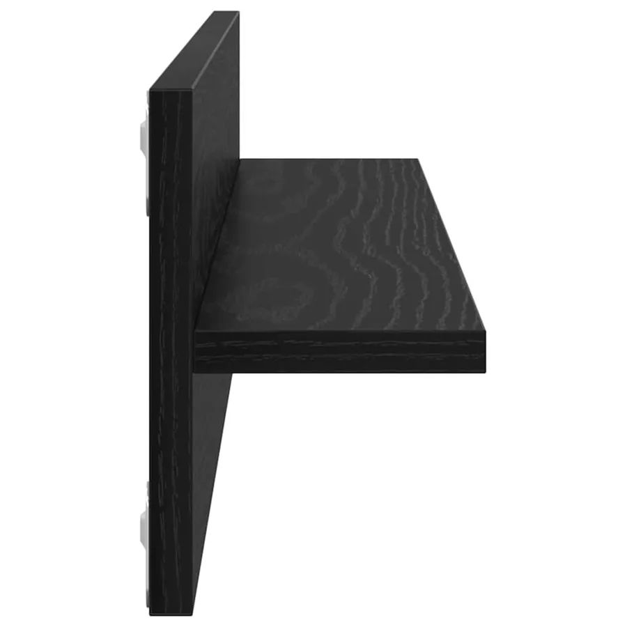 Étagère Murale avec étagère 2 pcs Chêne noir 80 x 11,5 x 18 cm - 7