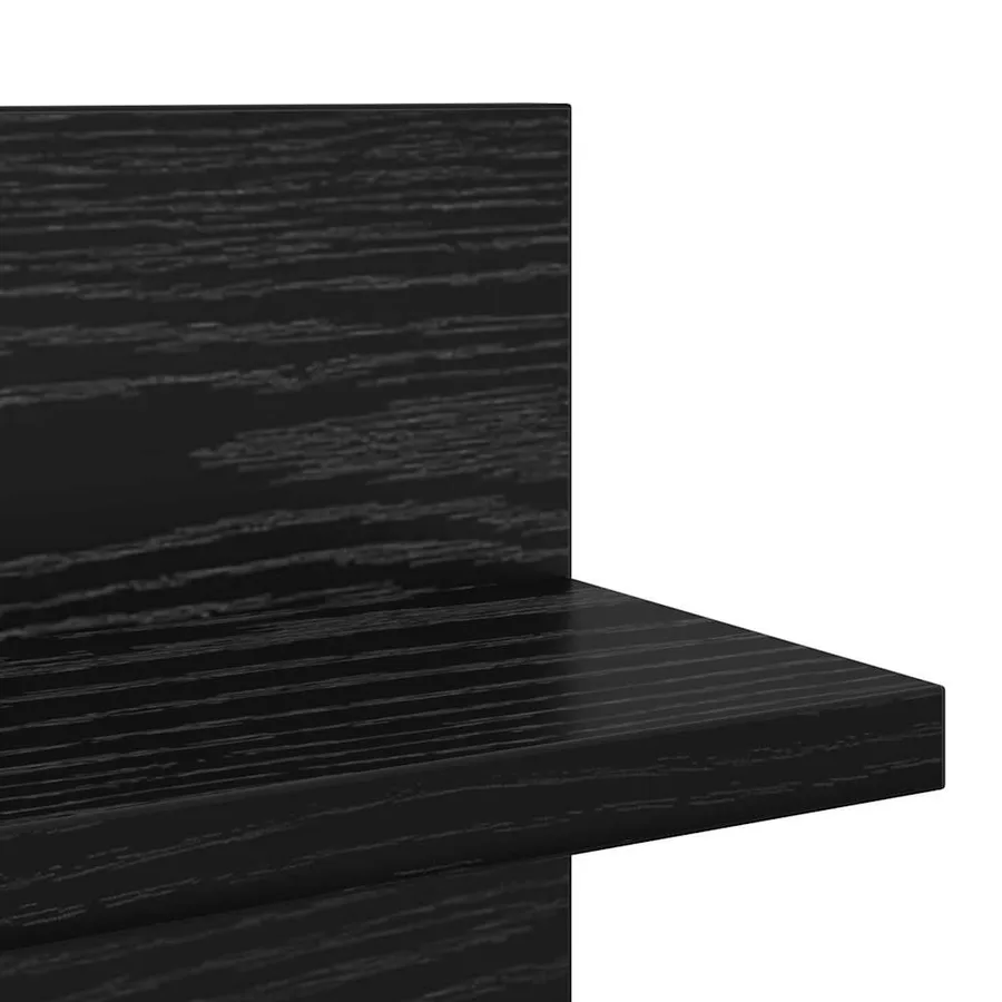 Étagère Murale avec étagère 2 pcs Chêne noir 80 x 11,5 x 18 cm - 9
