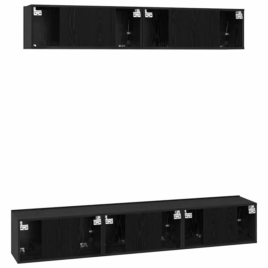 Ensemble meuble TV 5 pcs Chêne noir Bois d'ingénierie - 8