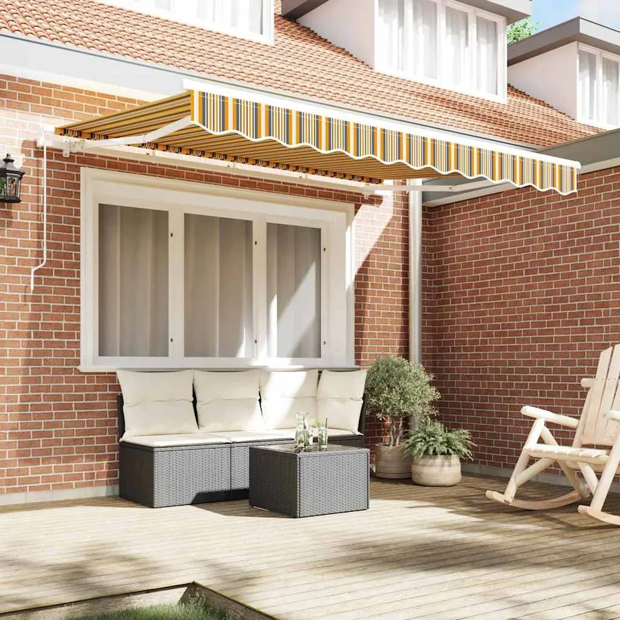 Auvent Rétractable Jaune 300 x 200 cm tissu - 3