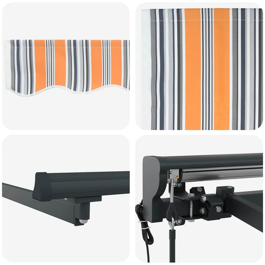 Cadre d'auvent Bleu et Orange 400 × 300 cm - 6