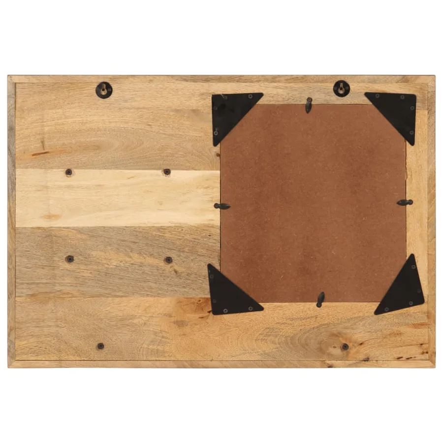 Miroir avec étagères 80x8x55 cm verre et bois massif manguier - 3