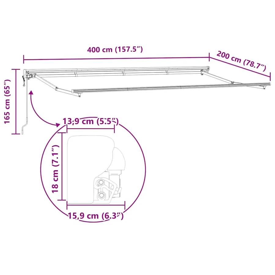 Cadre d'auvent Multicolore 400 x 200 cm - 13