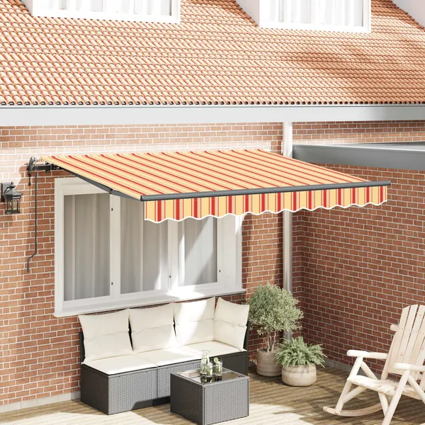 Auvent Rétractable Jaune 350 x 200 cm tissu