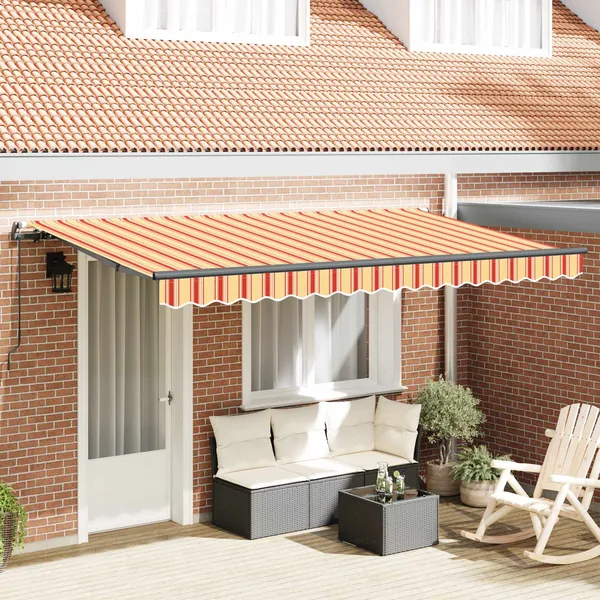 Auvent Rétractable Jaune 400 x 200 cm tissu
