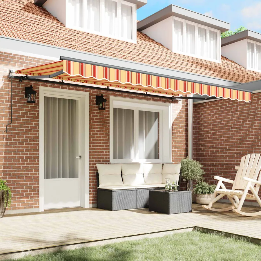 Auvent Rétractable Jaune 400 x 200 cm tissu - 3