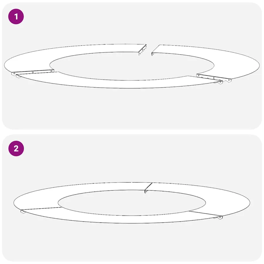 adapté pour anneau d'arbre plat Vert olive Ø50/80 cm Acier - 7