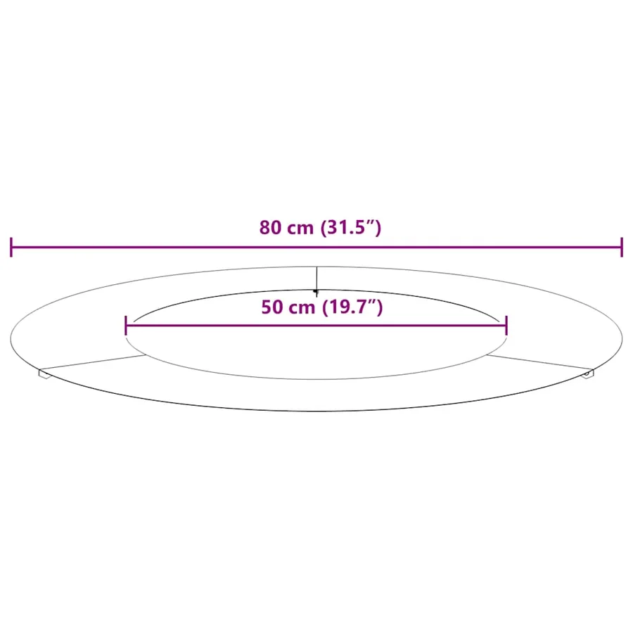 adapté pour anneau d'arbre plat Vert olive Ø50/80 cm Acier - 9