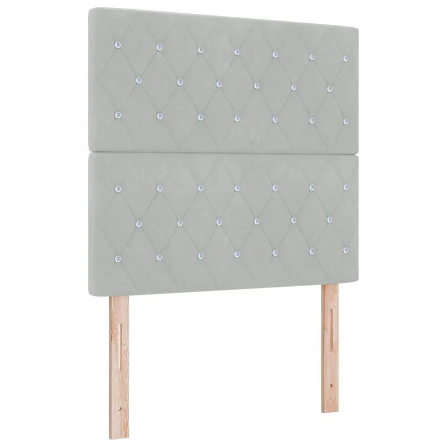 Tête de lit Gris clair 100 cm Velours - 2