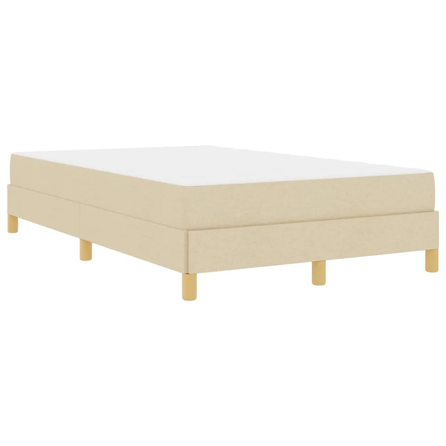 Lit à ressorts avec matelas Crème 120 x 190 cm tissu - 2