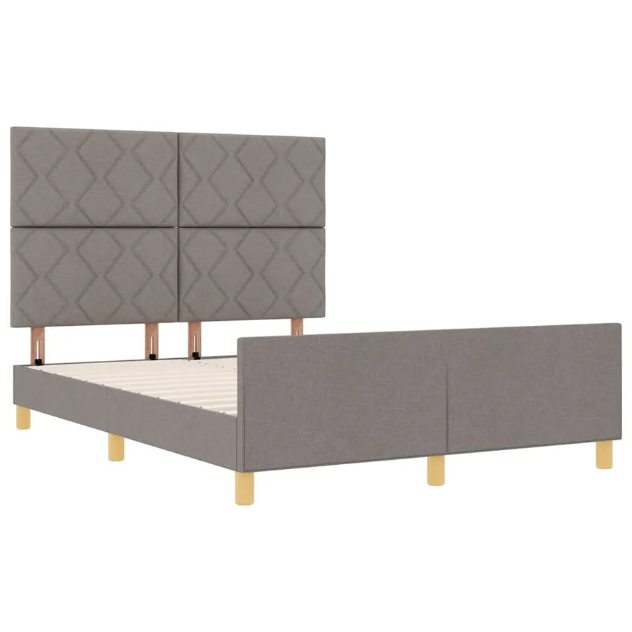 Cadre de lit avec tête de lit Taupe 160 x 200 cm tissu - 5