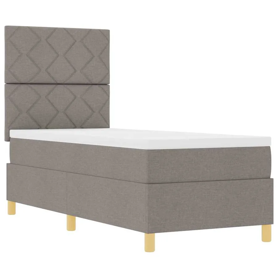 Lit à ressort LED avec tête de lit Taupe 80 x 200 cm tissu - 6