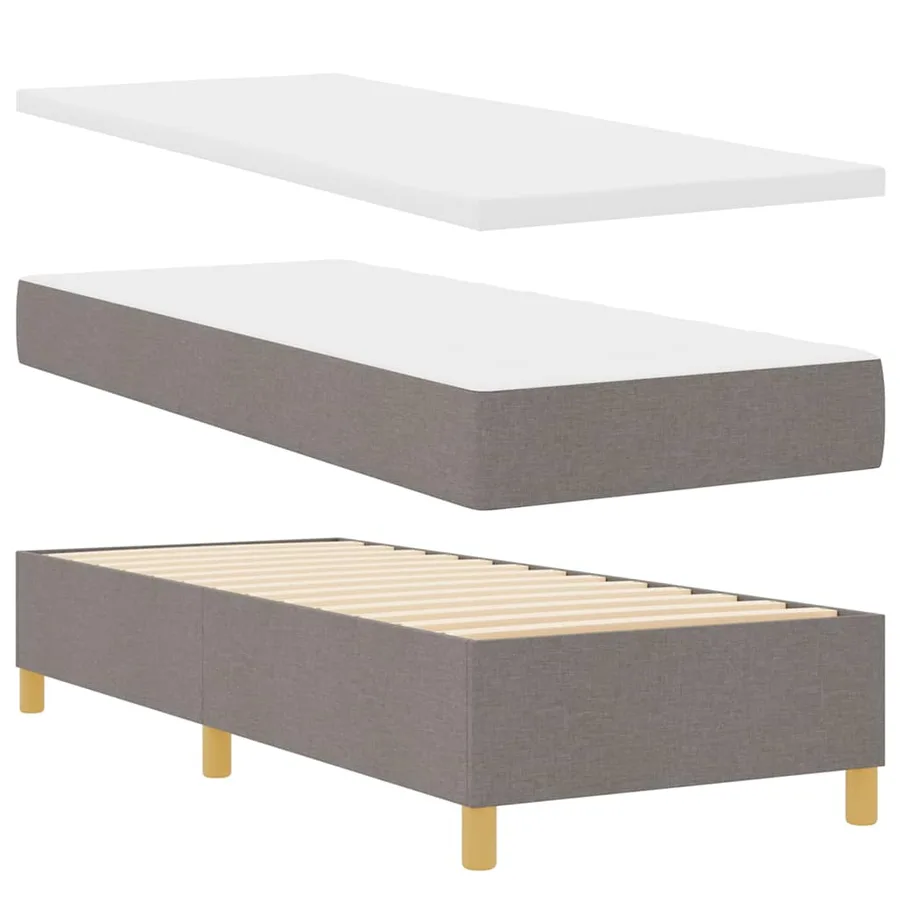 Lit à ressort LED avec tête de lit Taupe 80 x 200 cm tissu - 7
