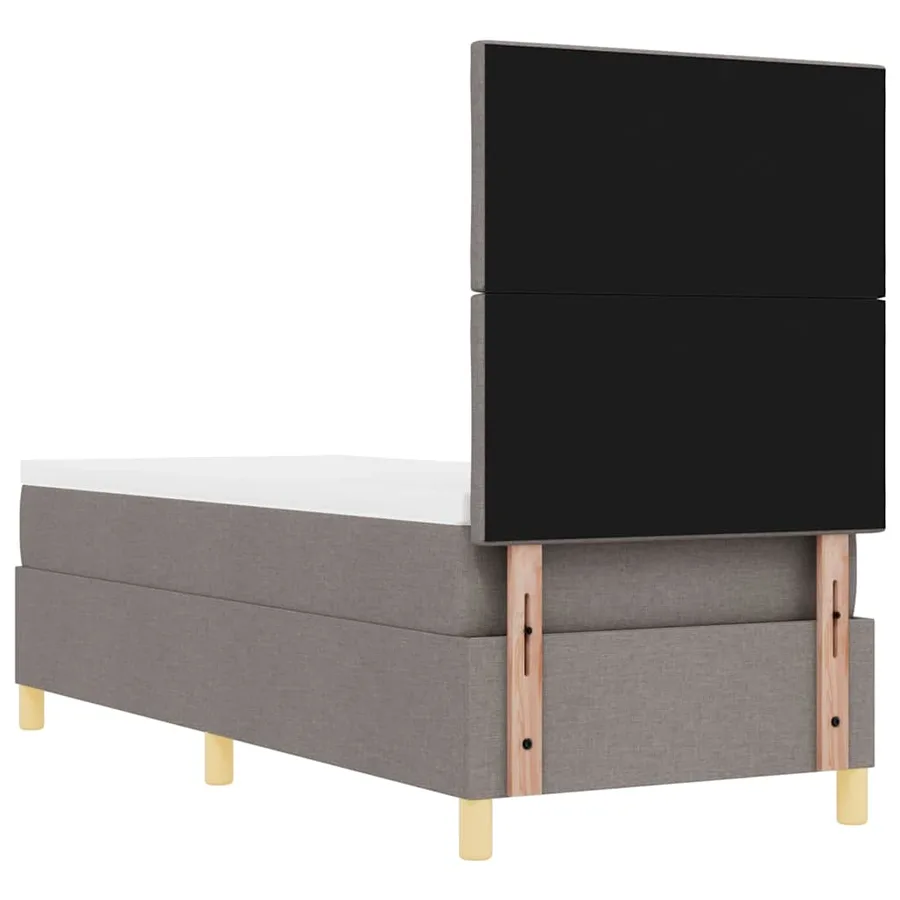Lit à ressort LED avec tête de lit Taupe 80 x 200 cm tissu - 8