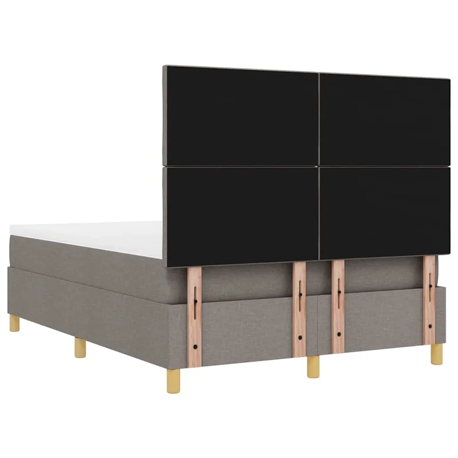 Lit à ressorts avec tête de lit Taupe 200 x 160 cm tissu - 10
