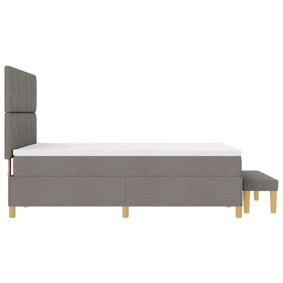 Lit à ressorts avec tête de lit Taupe 200 x 160 cm tissu - 9