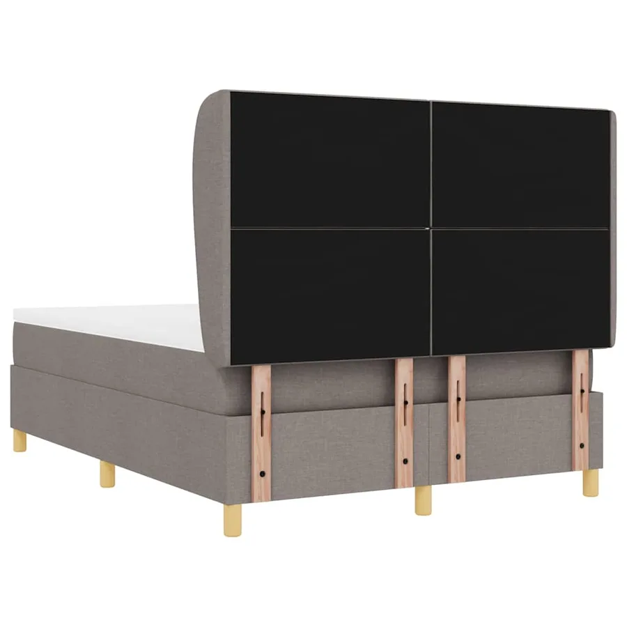 Lit à ressorts avec tête de lit Taupe 200 x 160 cm tissu - 9