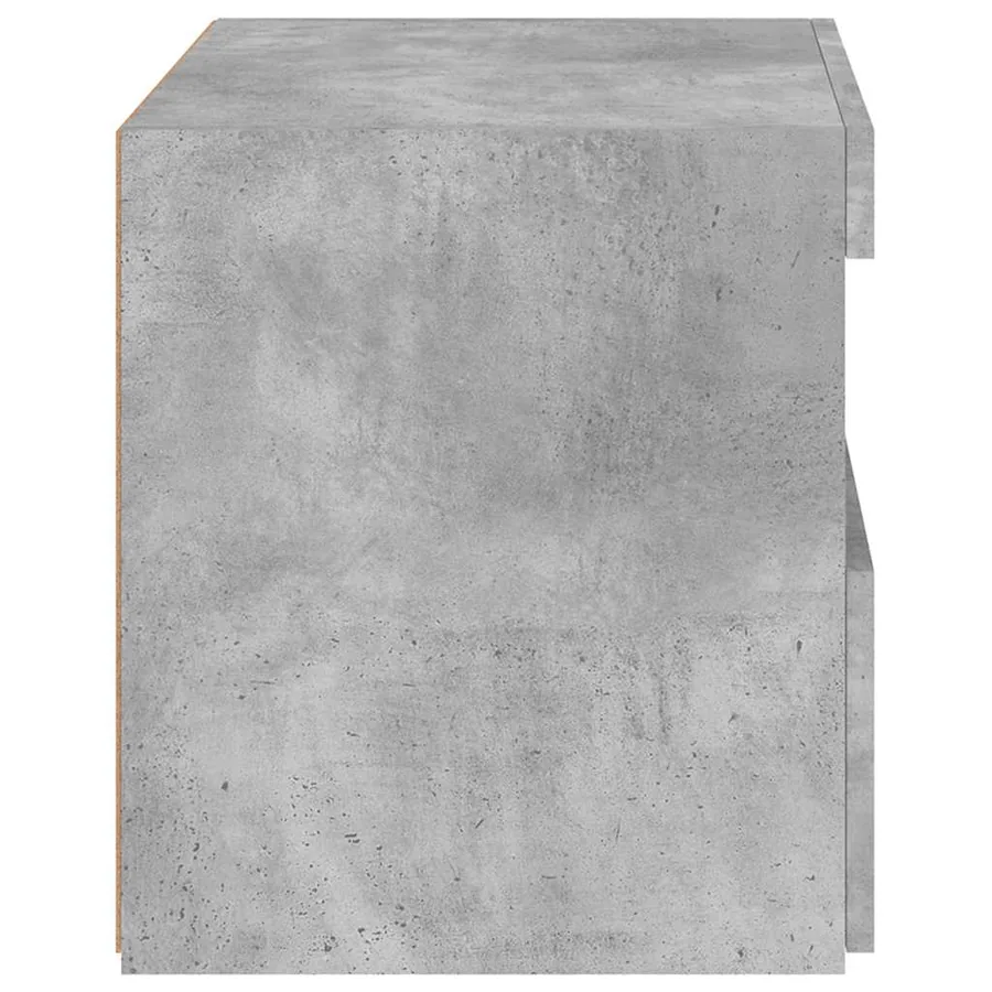 Tables de chevet avec lumières LED 2 pcs gris béton 50x40x45 cm - 10