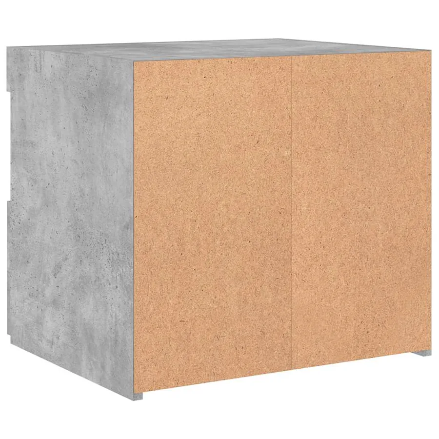 Tables de chevet avec lumières LED 2 pcs gris béton 50x40x45 cm - 11