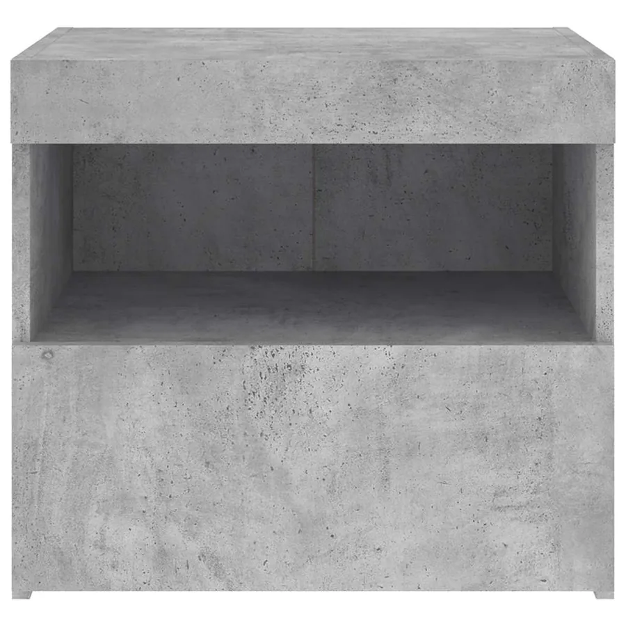 Tables de chevet avec lumières LED 2 pcs gris béton 50x40x45 cm - 9