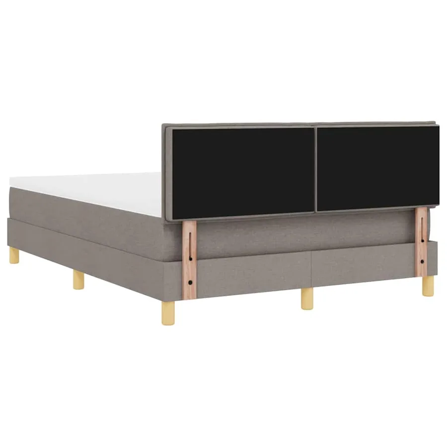 Lit à ressort LED avec bandes LED Taupe 160 x 200 cm tissu - 8